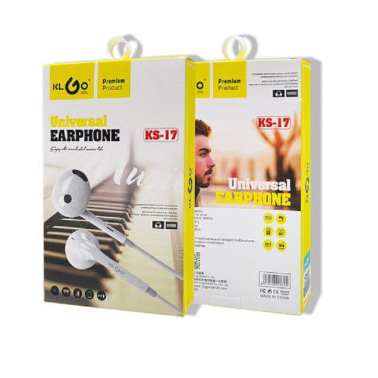 KLGO KS-17 IN-EAR HANDSFREE ΜΕ ΒΥΣΜΑ 3.5MM ΛΕΥΚΟ KLGO KS-17 IN-EAR HANDSFREE ΜΕ ΒΥΣΜΑ 3.5MM ΛΕΥΚΟ