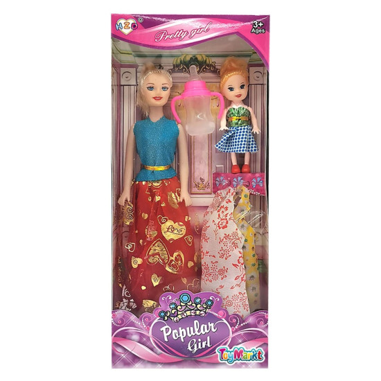 Κούκλα Popular Girl & Κουκλάκι & Φορέματα 32x14x5cm ToyMarkt 922071