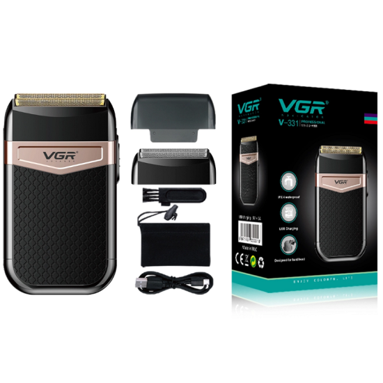 VGR® Αδιάβροχη Επαναφορτιζόμενη Ξυριστική Μηχανή Ασύρματη με Πουγκί Μεταφοράς