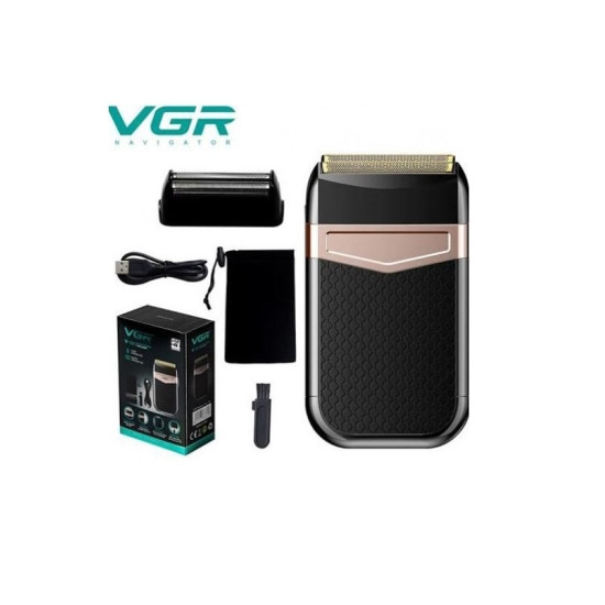VGR® Αδιάβροχη Επαναφορτιζόμενη Ξυριστική Μηχανή Ασύρματη με Πουγκί Μεταφοράς
