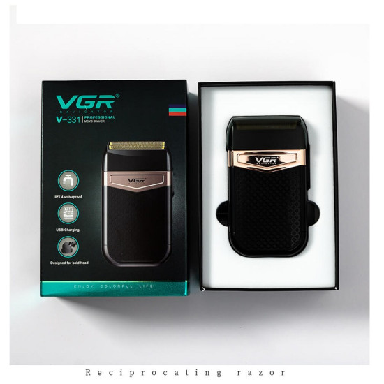 VGR® Αδιάβροχη Επαναφορτιζόμενη Ξυριστική Μηχανή Ασύρματη με Πουγκί Μεταφοράς