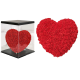 Τριανταφυλλένια Καρδιά από Τεχνητά Τριαντάφυλλα - Ροδοπέταλα σε κουτί Κόκκινο 30cm - ΟΕΜ