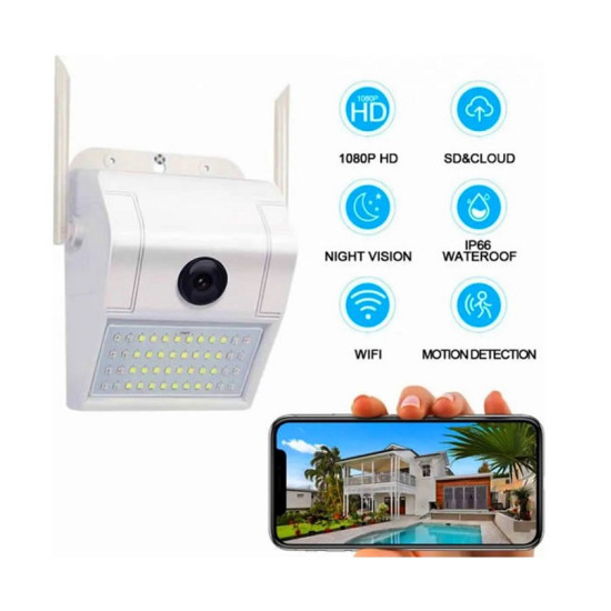 IP Κάμερα Ασφαλείας 1080P 5MP με Ανίχνευση Κίνησης WiFi & Φωτιστικό LED Andowl Q-L417 – Λευκό