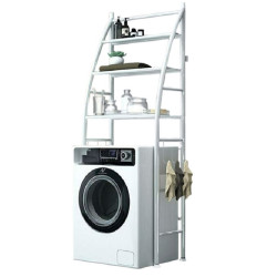 Μεταλλική Ραφιέρα Πλυντηρίου Μπάνιου 3 Επιπέδων για το Πλυντήριο - Toilet Rack Stainless Steel Λευκό - OEM