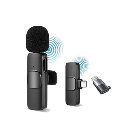 K8 Ασύρματο μικρόφωνο Lavalier Τύπος USB Type C/iPhone ή υποδοχή Android, μαύρο - ΟΕΜ K8 Ασύρματο μικρόφωνο Lavalier Τύπος USB Type C/iPhone ή υποδοχή Android, μαύρο - ΟΕΜ