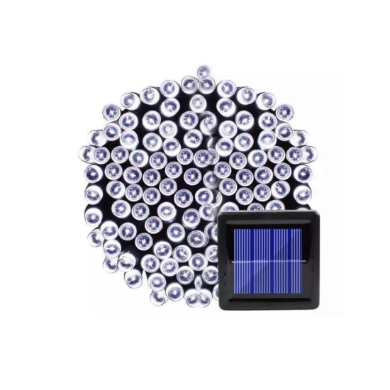 Ηλιακά χριστουγεννιάτικα λαμπάκια 200 LED εξωτερικού χώρου λευκό Ψυχρό-OEM.