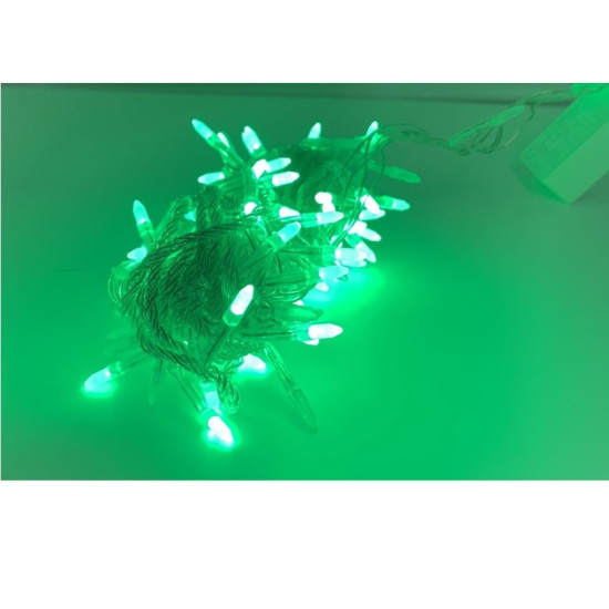 Λαμπάκια 100LED με Πράσινο Φώς με Διάφανο Καλώδιο - Χριστουγεννιάτικα Λαμπάκια Φωτάκια