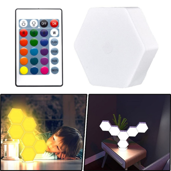 Σετ Διακοσμητικά Εξαγωνικά Επιτοίχια Φωτιστικά LED RGBW 6τμχ Hex On – Λευκό - ΟΕΜ