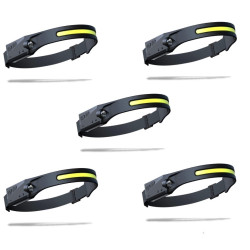 Σετ 5 Τεμαχίων Φακόι Κεφαλής 350 Lumens 230° Επαναφορτιζόμενος με 4 Λειτουργίες Αισθητήρας Κίνησης IP66 – OEM.