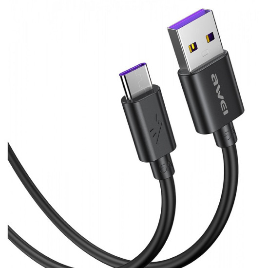 AWEI καλώδιο USB σε Type-C CL-113T, 5A, 0.30m, μαύρο