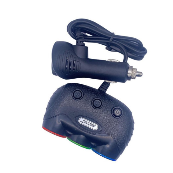 Φορτιστής επέκτασης υποδοχής 3 θέσεων για αναπτήρα αυτοκινήτου Q-T176 ANDOWL