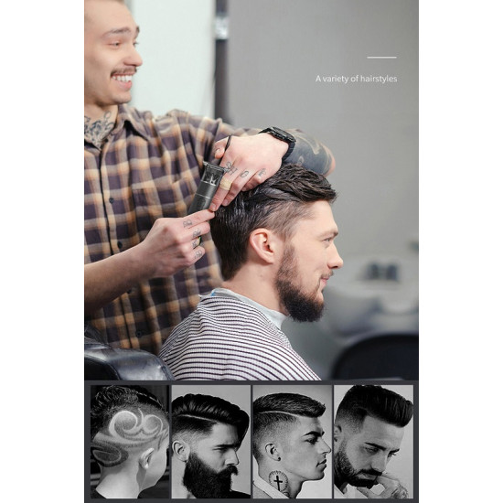 Επαναφορτιζόμενη Κουρευτική Μηχανή Trimmer USB Type C με LCD Οθόνη - KM-1943 KEMEI