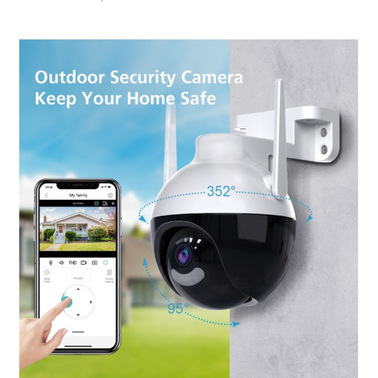 IP Κάμερα Ασφαλείας 1080P 4MP με WiFi & Φως LED OEM.