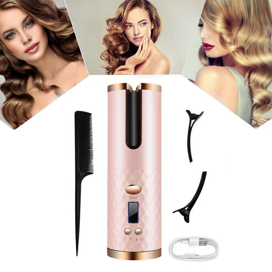 Συσκευή για μπούκλες Ri Ye Electronic Hair Curler Ροζ - ΟΕΜ