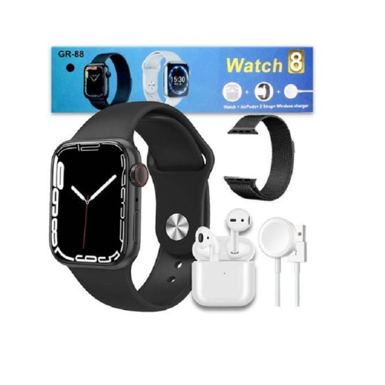 Watch 8 Smartwatch GR-88 με Ακουστικά - Μαύρο  - ΟΕΜ