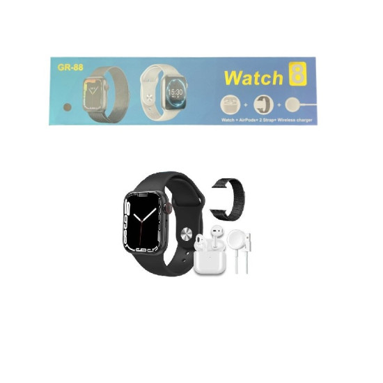 Watch 8 Smartwatch GR-88 με Ακουστικά - Μαύρο  - ΟΕΜ