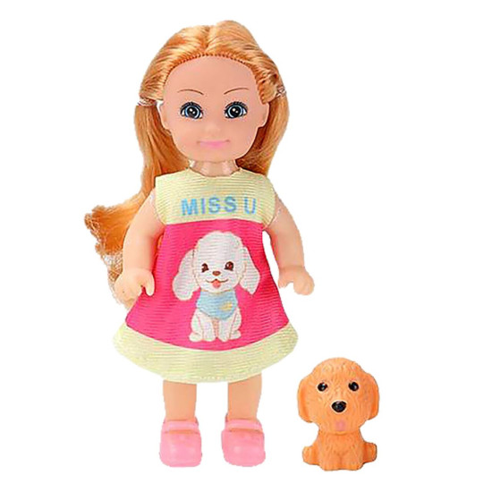 Κούκλα 11cm & Ζωάκι pet 16x8x4cm ToyMarkt 98249