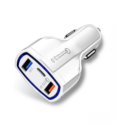 Φορτιστής αυτοκινήτου 35W 7A 3 θυρών Τύπος C και φορτιστής USB QC 3.0 με τεχνολογία Qualcomm Quick Charge 3.0 - OEM