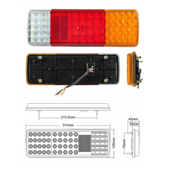 Universal φανάρι πίσω φορτηγού SD-2046  12/ 24V – OEM