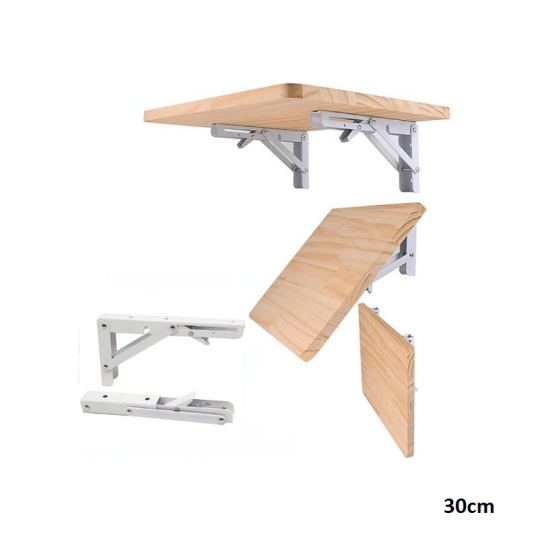 Πτυσσόμενα στηρίγματα ραφιών 30cm  Λευκό – ΟΕΜ