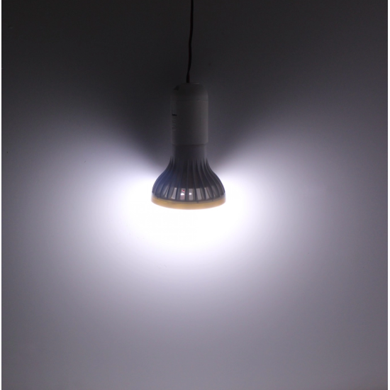 LED λάμπα Ε27 με κροκοδειλάκια και διακόπτη 12V 9W 18 SMD 460LM 6000K ψυχρό λευκό OEM