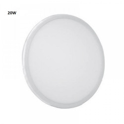 Φωτιστικό Οροφής Slim Panel Λευκό Στρογγυλό Χωνευτό LED SMD 20W 120° - ΟΕΜ