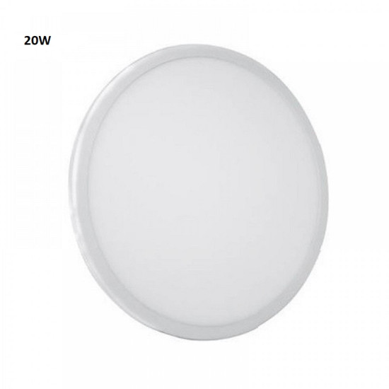Φωτιστικό Οροφής Slim Panel Λευκό Στρογγυλό Χωνευτό LED SMD 20W 120° - ΟΕΜ