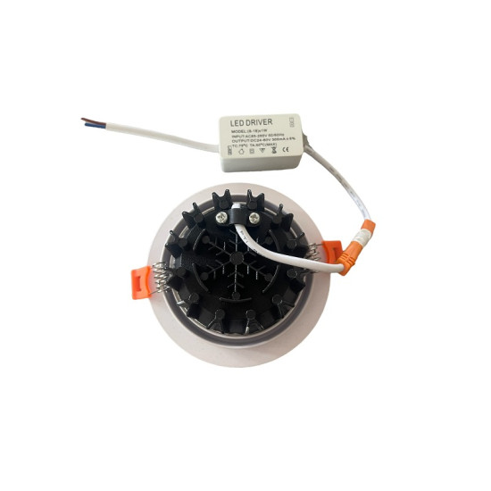 LED COB ΛΕΥΚΟ χωνευτό φωτιστικό οροφής 12W 60° 6000K FOYO