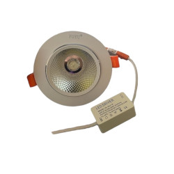 LED COB ΛΕΥΚΟ χωνευτό φωτιστικό οροφής 12W 60° 6000K FOYO