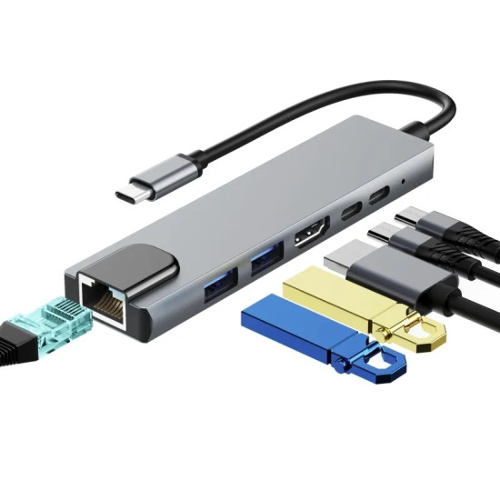 Αντάπτορας Type-C σε HDTV 6 in 1 - 1ΤΕΜ. - ΟΕΜ Αντάπτορας Type-C σε HDTV 6 in 1 - 1ΤΕΜ. - ΟΕΜ