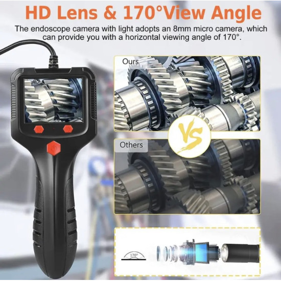Andowl Q-NK50 Ενδοσκοπική Κάμερα με Οθόνη 2,4' Καλώδιο 50m