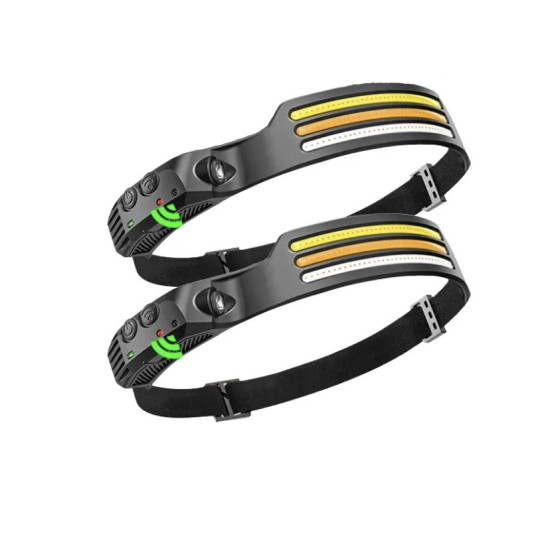 Σετ 2 pcs Επαναφορτιζόμενοι Φακόι Κεφαλής Με 90LED Κόκκινο Λευκό και Πορτοκαλί Φωτισμού OEM