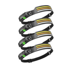 Σετ 4 pcs Επαναφορτιζόμενοι Φακόι Κεφαλής Με 90LED Κόκκινο Λευκό και Πορτοκαλί Φωτισμού OEM