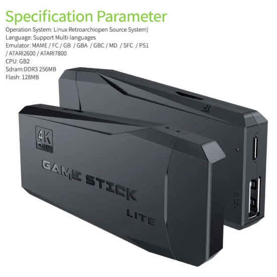 Κονσόλα Παιχνιδιών 2.4G Wireless Gamepad Stick με 3000+ Ρετρό Παιχνίδια και 2 Ασύρματα Χειριστήρια OEM