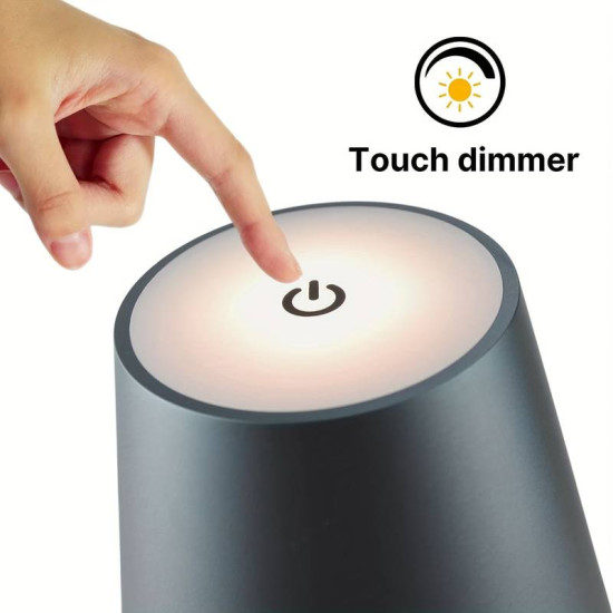 Επιτραπέζιο Φωτιστικό LED Αφής 3πλου Ρυθμιζόμενου Λευκού Φωτισμού 37cm – Μαύρο