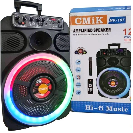 Μεγάλο Φορητό Ηχείο 100W με Ασύρματο Μικρόφωνο Καραόκε, Bluetooth, FM Radio, USB, Κάρτα Μνήμης, Τηλεχειριστήριο, RGB Φωτισμό, OEM Μεγάλο Φορητό Ηχείο 100W με Ασύρματο Μικρόφωνο Καραόκε, Bluetooth, FM Radio, USB, Κάρτα Μνήμης, Τηλεχειριστήριο, RGB Φωτισμό, OEM