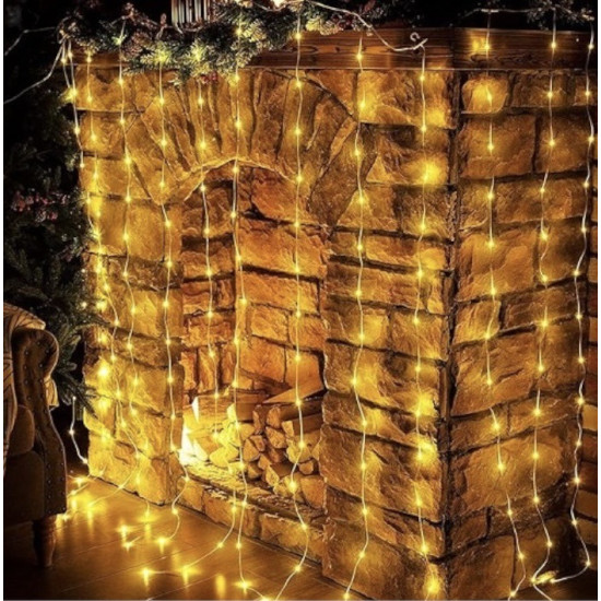 Φωτεινή χριστουγεννιάτικη κουρτίνα LED για διακόσμηση χώρου 3m x 1m FOYU FO-FO1