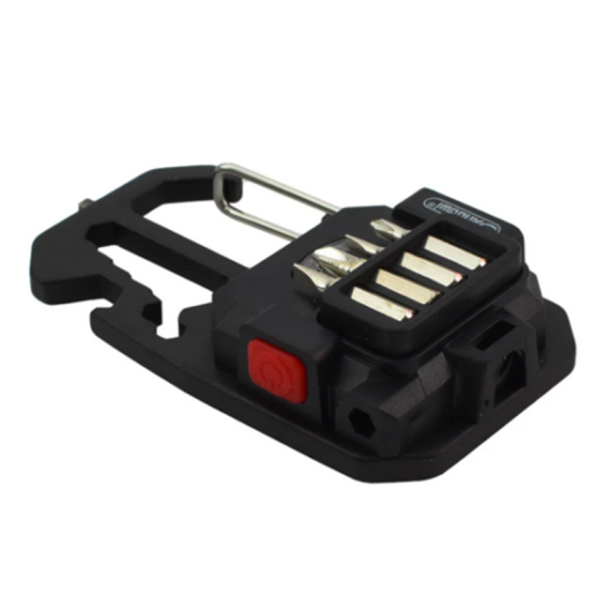 Πολυεργαλείο Μπρελόκ Αλουμινίου με Επαναφορτιζόμενο Φακό LED COB Andowl Q-D911 Μαύρο