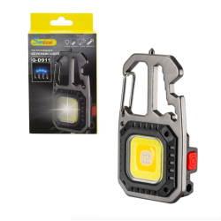 Πολυεργαλείο Μπρελόκ Αλουμινίου με Επαναφορτιζόμενο Φακό LED COB Andowl Q-D911 Μαύρο