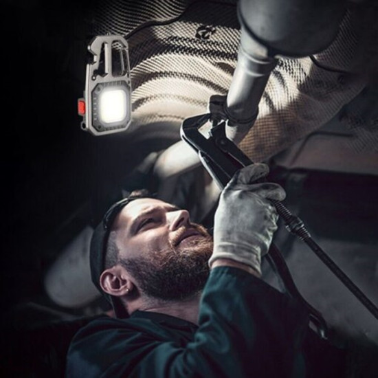 Πολυεργαλείο Μπρελόκ Αλουμινίου με Επαναφορτιζόμενο Φακό LED COB Andowl Q-D911 Μαύρο