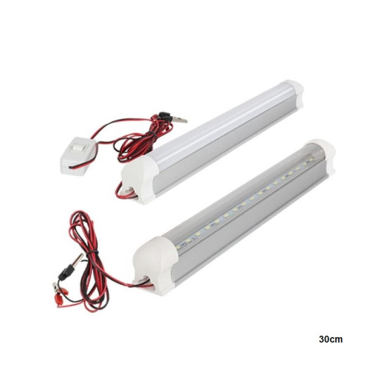 LED Φωτιστικό Τ8 12V Με Διακόπτη ON/OFF 9w Λευκό 30cm 1τεμ. ΟΕΜ LED Φωτιστικό Τ8 12V Με Διακόπτη ON/OFF 9w Λευκό 30cm 1τεμ. ΟΕΜ