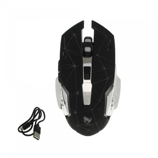 Ασύρματο φωτιζόμενο ποντίκι υψηλής ταχύτητας gaming μαύρο 2.4Ghz Q13 T-WOLF OEM