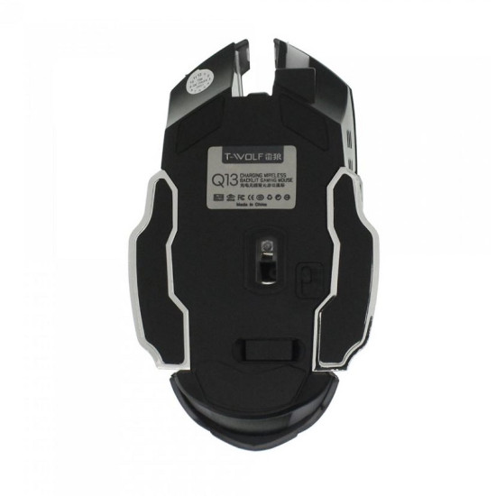 Ασύρματο φωτιζόμενο ποντίκι υψηλής ταχύτητας gaming μαύρο 2.4Ghz Q13 T-WOLF OEM