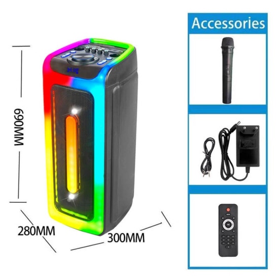 Φορητό ηχείο Karaoke/BT/FM/TF/USB 2x8