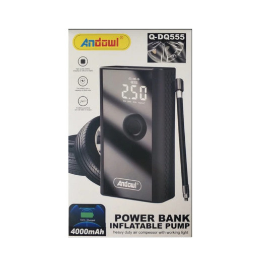 Τρόμπα Αυτοκινήτου 150PSI Και Powerbank Usb 4000mAh Andowl Q-DQ555 