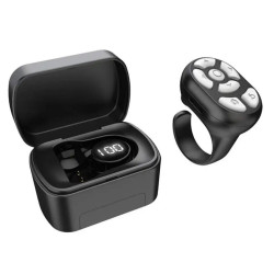 Ασύρματο Χειριστήριο-Δαχτυλίδι Bluetooth Κινητού για Απομακρυσμένη Διαχείριση Εφαρμογών, Selfie και Βίντεο Μαύρο ΟΕΜ
