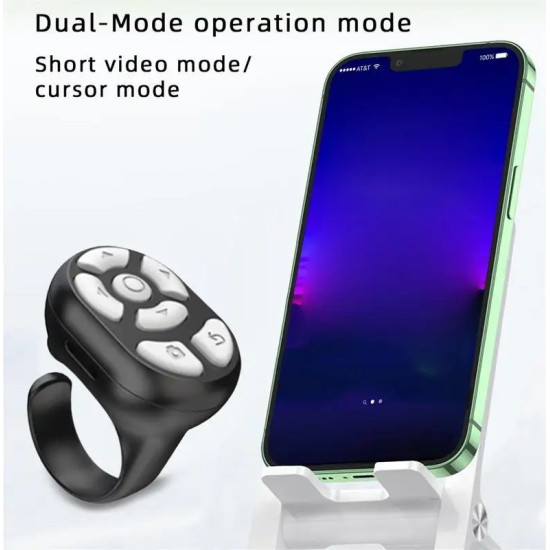 Ασύρματο Χειριστήριο-Δαχτυλίδι Bluetooth Κινητού για Απομακρυσμένη Διαχείριση Εφαρμογών, Selfie και Βίντεο Μαύρο ΟΕΜ
