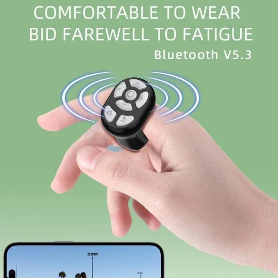 Ασύρματο Χειριστήριο-Δαχτυλίδι Bluetooth Κινητού για Απομακρυσμένη Διαχείριση Εφαρμογών, Selfie και Βίντεο Μαύρο ΟΕΜ