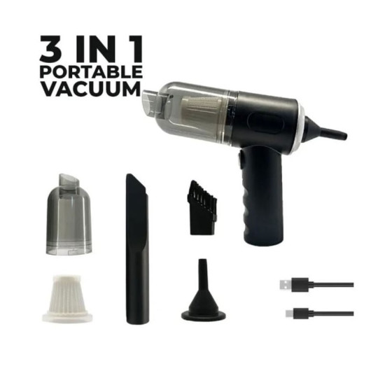 Μίνι επαναφορτιζόμενος Φυσητήρας - Σκουπάκι Αυτοκίνητου - Γραφείου 28W με 4 Ακροφύσια AS-228