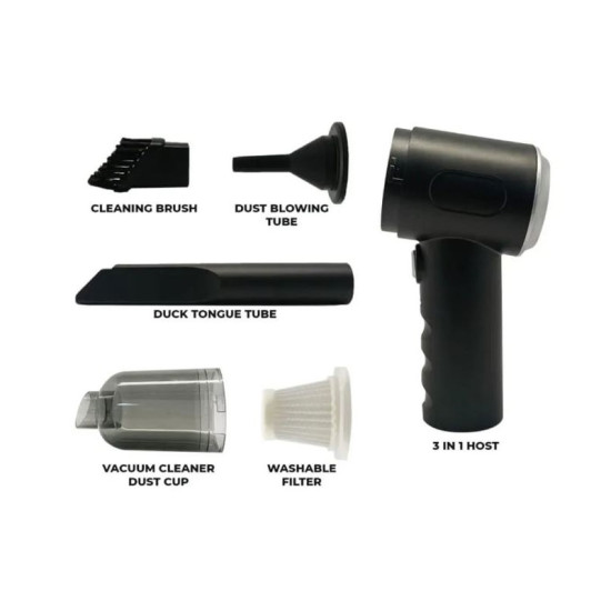 Μίνι επαναφορτιζόμενος Φυσητήρας - Σκουπάκι Αυτοκίνητου - Γραφείου 28W με 4 Ακροφύσια AS-228